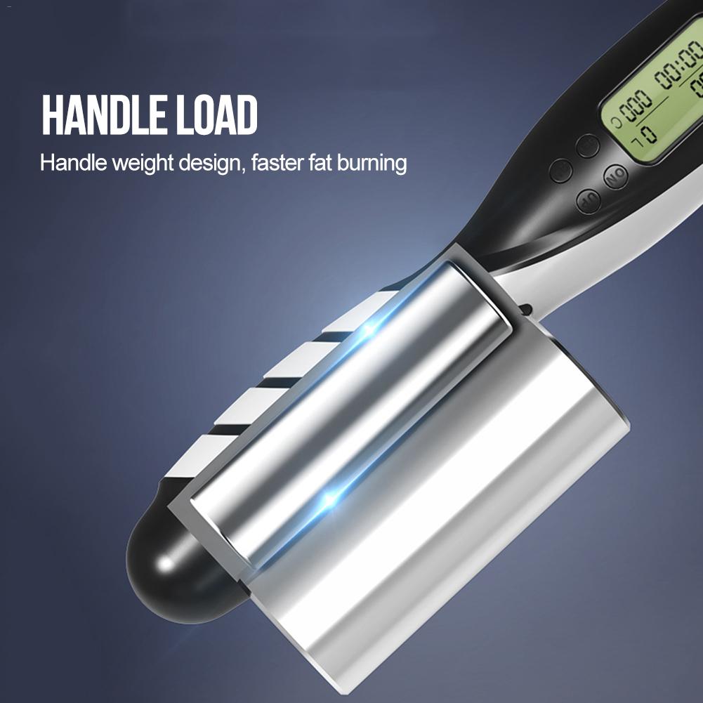 cordless jump rope with counter showcasing handle weight design for faster fat burning