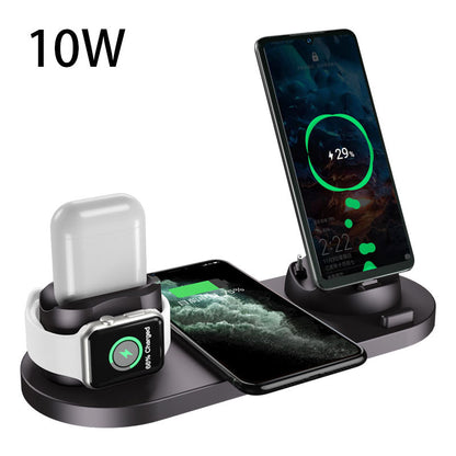 6 in 1 wireless charging dock for iPhone with phone and watch charging stations.