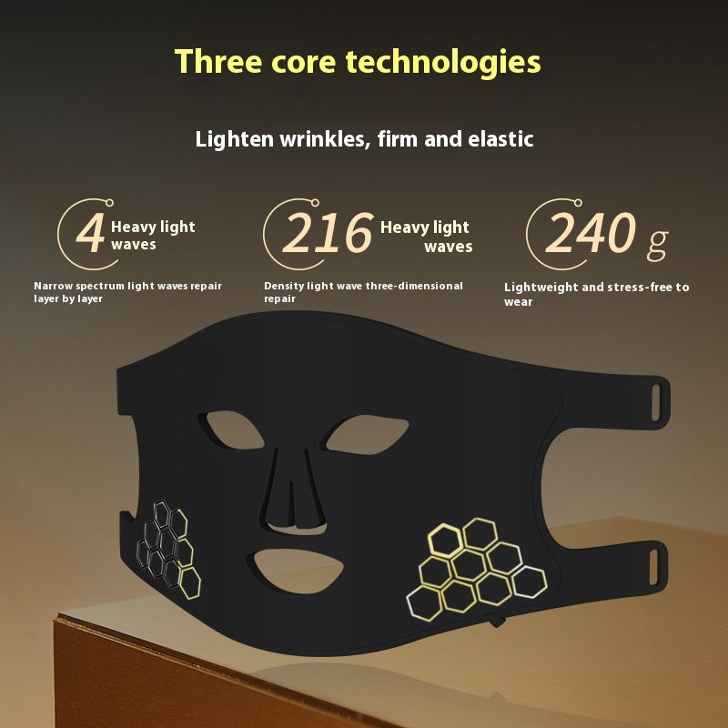 Photon skin rejuvenation mask featuring three core technologies for skin enhancement and wrinkle reduction.