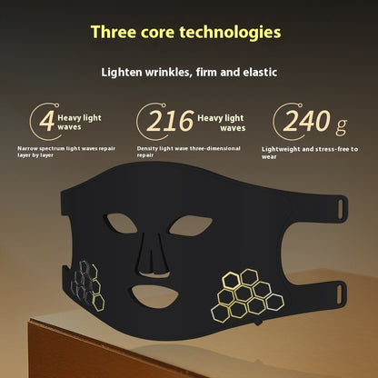Photon skin rejuvenation mask featuring three core technologies for skin enhancement and wrinkle reduction.