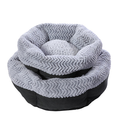 Cozy hexagonal doghouse for pets made of soft cloth, available in multiple sizes, ideal for comfortable pet resting.
