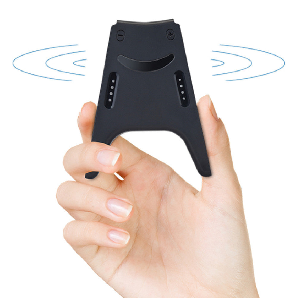 Hand holding an ergonomic handle accessories bracket featuring a sleek design and indicator light mapping.