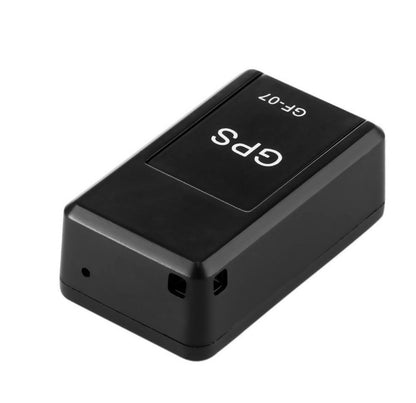 Anti-lost tracking alarm device, GPS GF-07 model, compact design for location tracking.