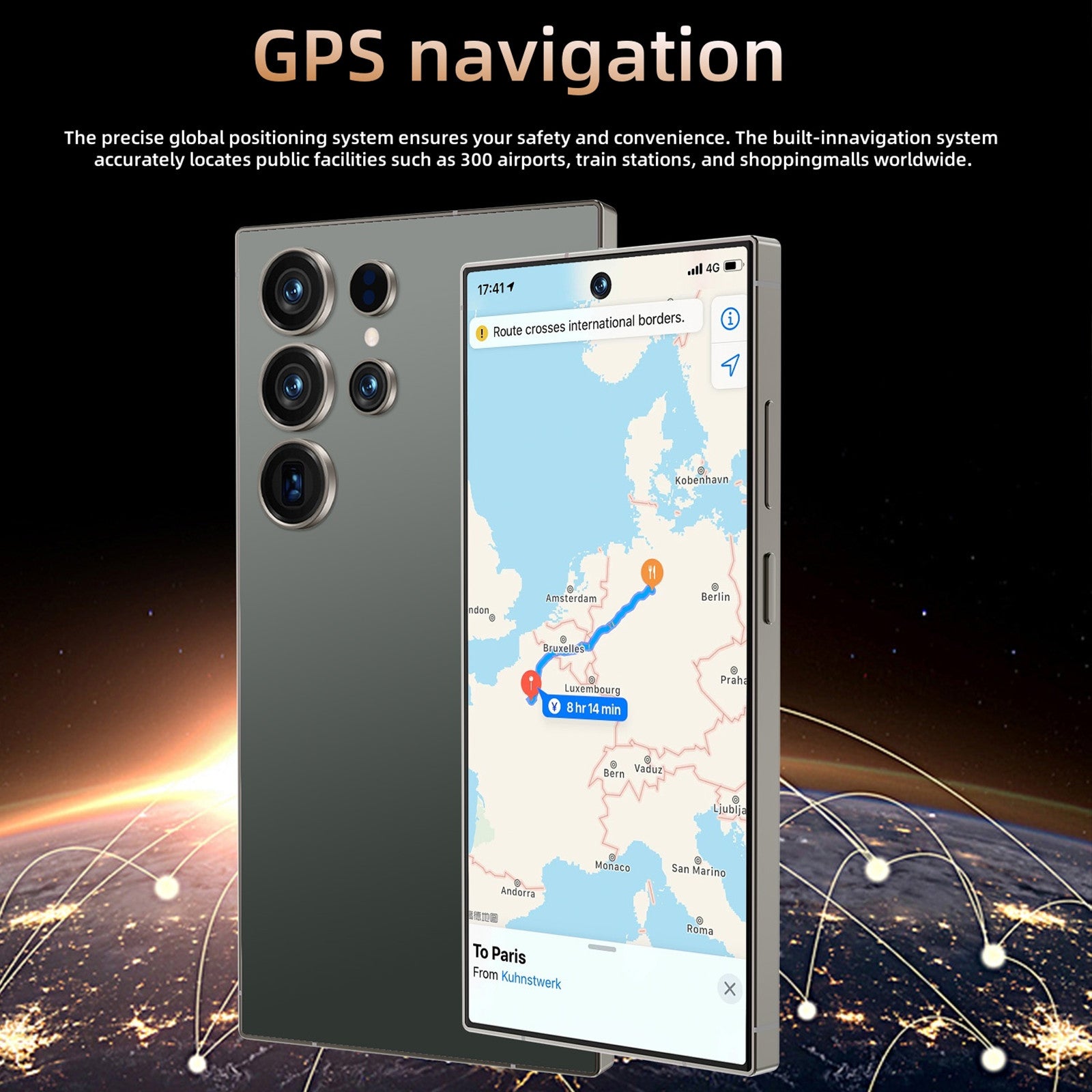 C25 unlocked phone with GPS navigation features and global positioning system display.