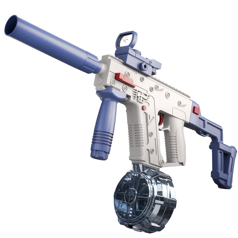 Large capacity electric water gun toy designed for interactive play and developmental skills for teenagers.