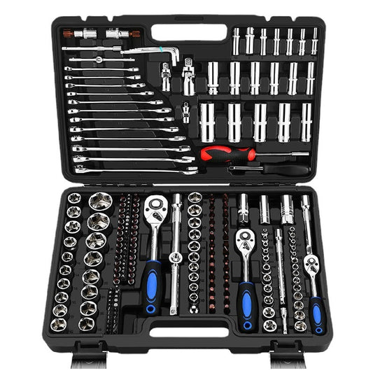 Socket Ratchet Wrench Set Repair Tools for home and auto repair, featuring Cr-v chromium vanadium steel construction.