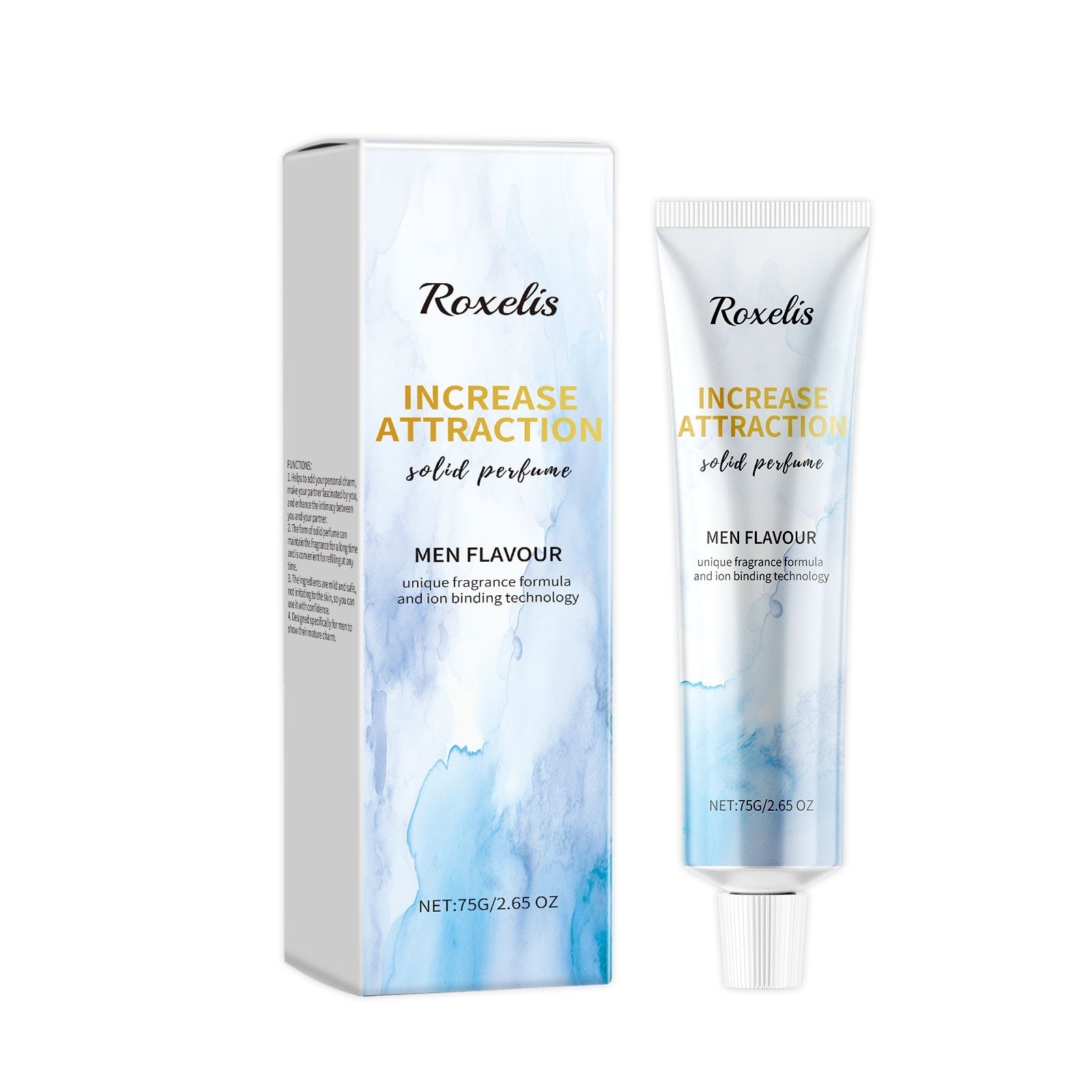 Solid perfume for men in a balm tube packaging, featuring unique fragrance formula for lasting attraction.