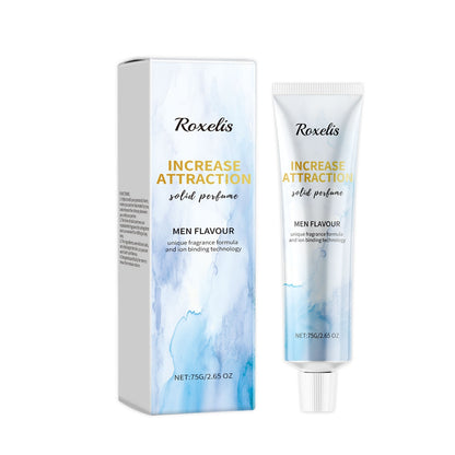 Solid perfume for men in a balm tube packaging, featuring unique fragrance formula for lasting attraction.