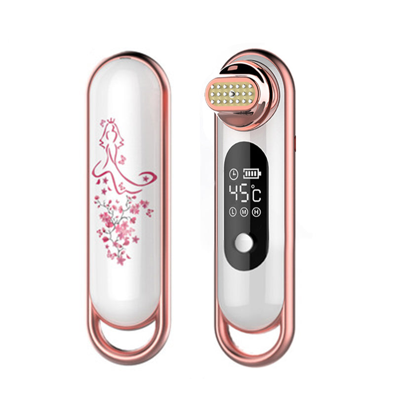 Electric skin firming beauty instrument with digital display and pink design for advanced skin rejuvenation.
