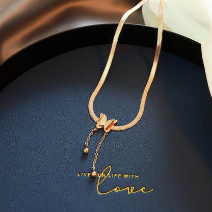 Butterfly Necklace featuring a delicate butterfly design on a stylish chain, perfect for any occasion.