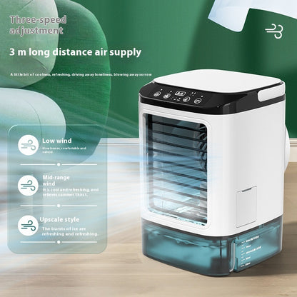 New dual spray air cooler fan with three-speed adjustment and 3m long distance air supply for effective cooling.