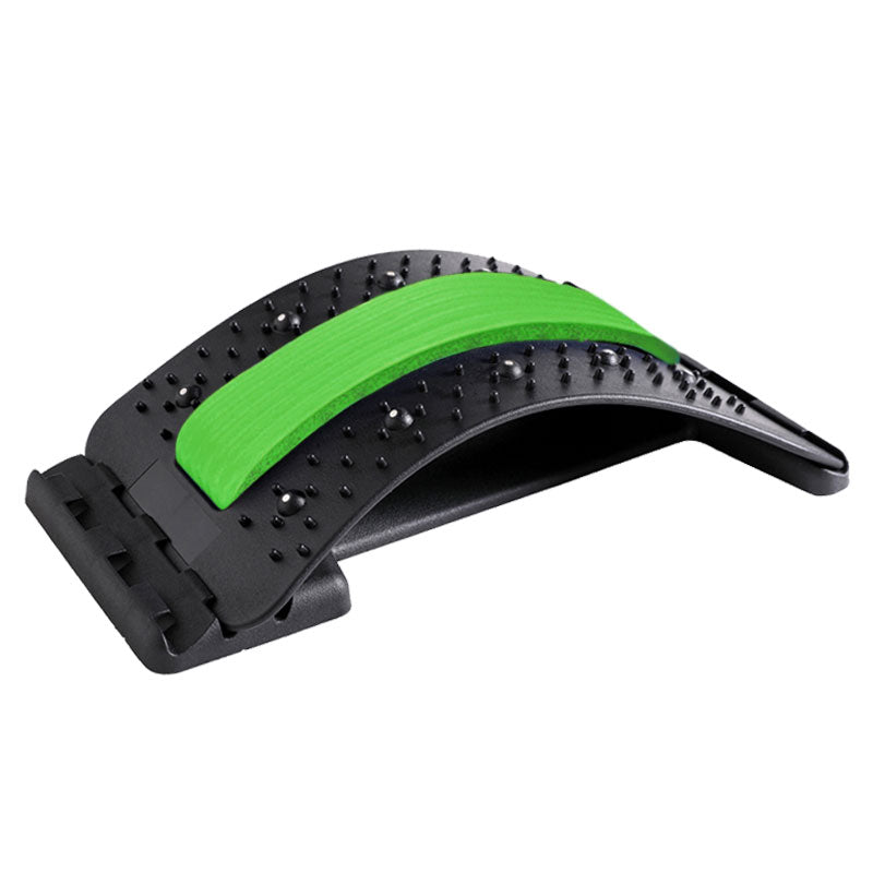 Lumbar massage board for health care with a green accent and textured surface for effective back massage.