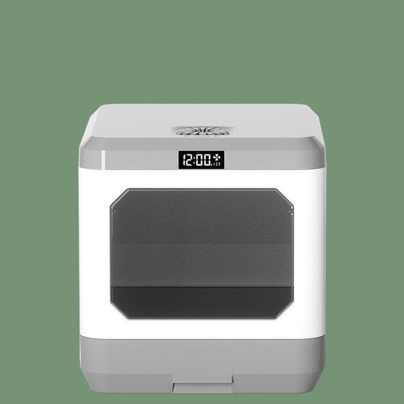 Fully Enclosed Cat Litter Basin Drawer Type with digital display and sleek design.