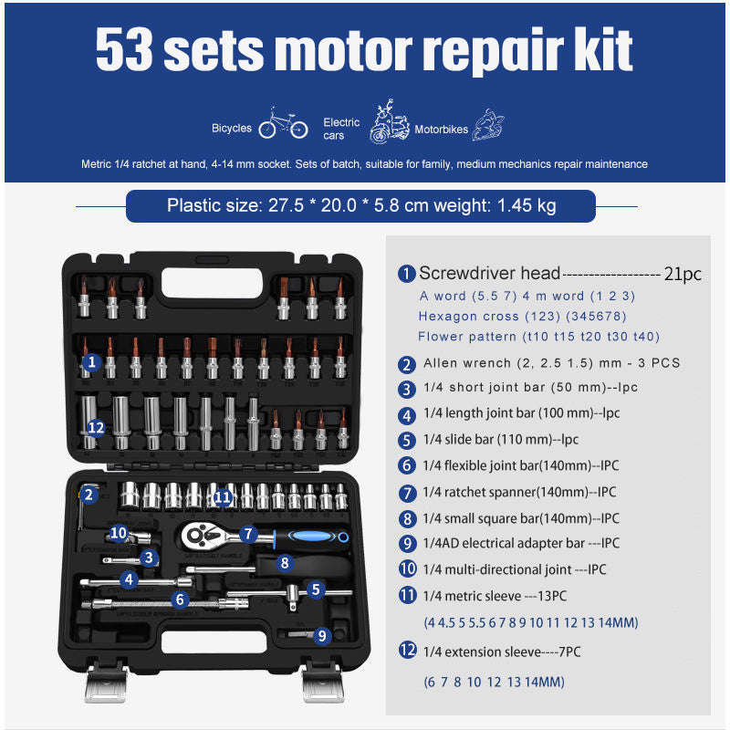 Socket Ratchet Wrench Set Repair Tools - ratchet wrench set for home and auto repair with various tools for maintenance.