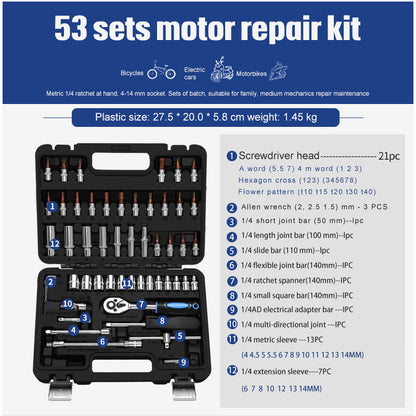 Socket Ratchet Wrench Set Repair Tools - ratchet wrench set for home and auto repair with various tools for maintenance.