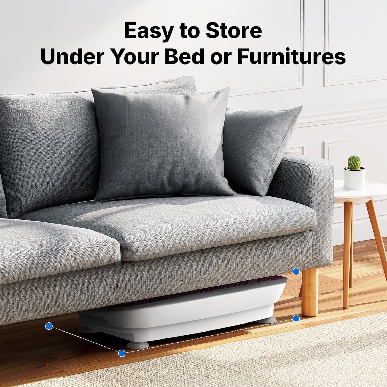 quiet vibration plate exercise machine easy to store under your bed or furniture