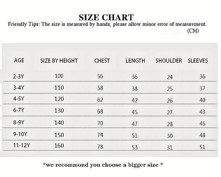Girls' Vintage Military Peplum Jacket size chart showing measurements for ages 2-12Y.