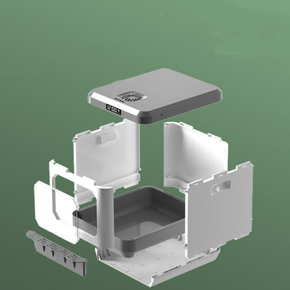 Fully enclosed cat litter basin drawer type with detachable parts for easy cleaning and maintenance.