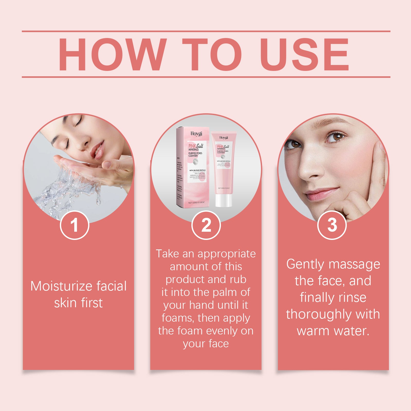 Step-by-step guide on using the gentle pore cleansing cleanser effectively for clean and moisturized skin.