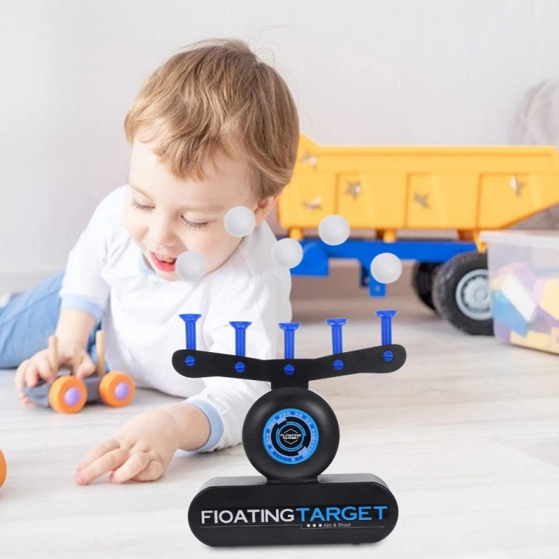 Child playing with Green Floating Flyball Targets Game, featuring levitating flyball target toy.