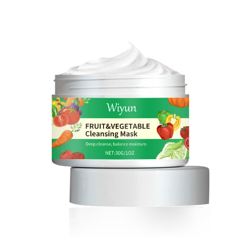 Wiyun FRUIT & VEGETABLE Cleansing Mask jar with colorful fruits and vegetables, 30g, moisturizing and cleansing.