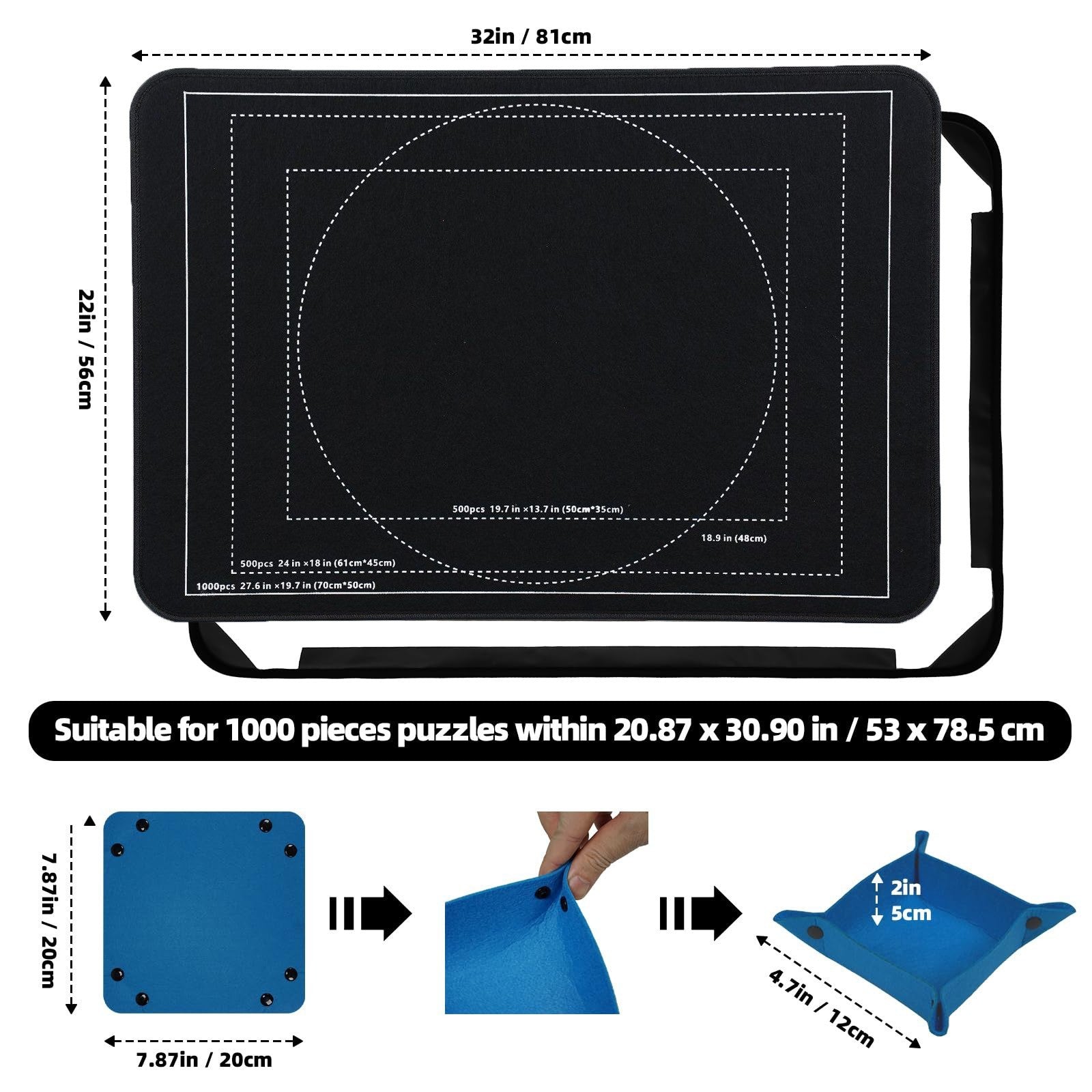 jigsaw puzzle board with sorting trays dimensions and features suitable for 1000 pieces puzzles