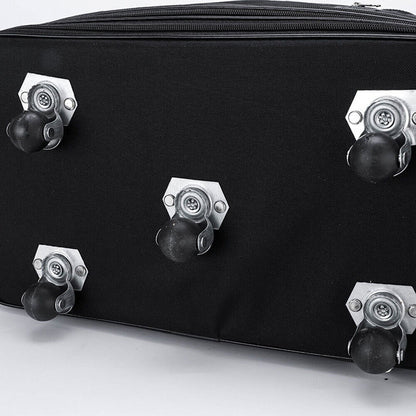 extra large lightweight travel suitcase with durable multi-directional wheels for easy maneuverability.