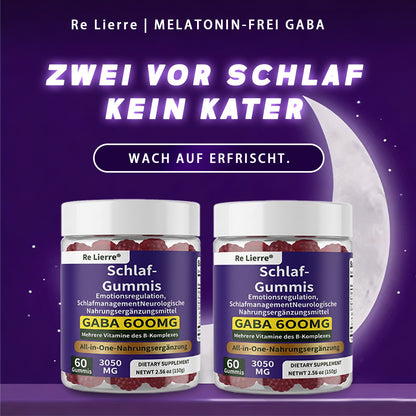 Grape sleep gummies by Re Lierre, melatonin-free GABA formula for calm mood and relaxation, 60 gummies in a convenient pack.