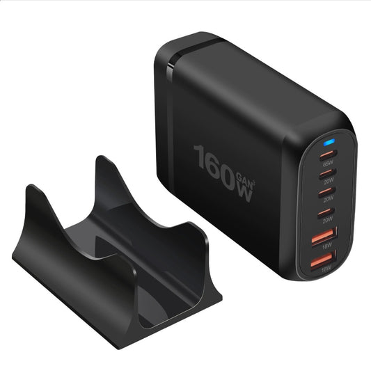 160W USB-C Fast Charger with sleek design and multiple charging ports, ideal for quick device charging.