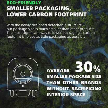 Eco-friendly packaging for automatic smart cat litter box, promoting lower carbon footprint and reduced package size.