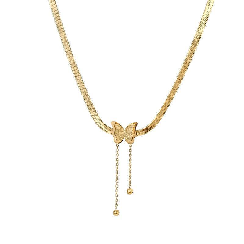 Butterfly Necklace featuring an elegant butterfly design with a delicate chain, perfect for any occasion.