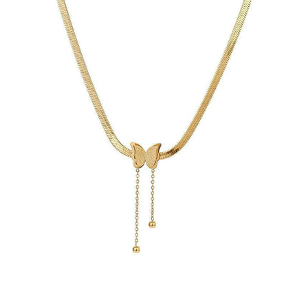 Butterfly Necklace featuring an elegant butterfly design with a delicate chain, perfect for any occasion.