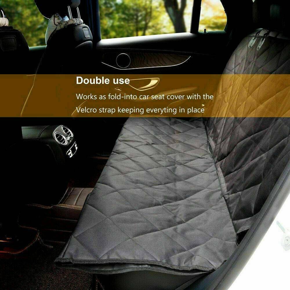 Pet Car Seat Cover Dog Safety Protector Mat Rear Back Seat Hammock Cushion Mat with Velcro strap for secure fit