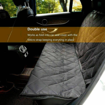 Pet Car Seat Cover Dog Safety Protector Mat Rear Back Seat Hammock Cushion Mat with Velcro strap for secure fit